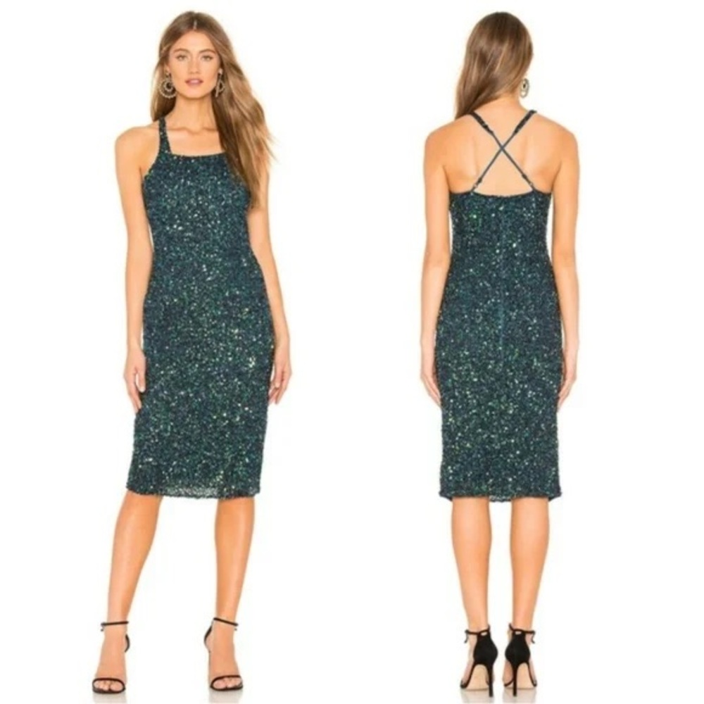 Parker Black Sage Sequin Dress in Beetle